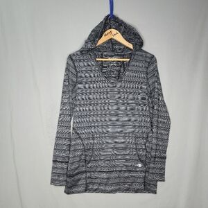 Champion Ladies Gray Striped Long Sleeve Hoodie Size Small
